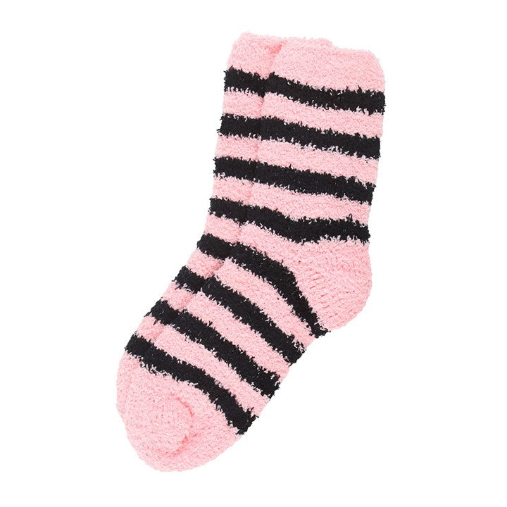 Pink and Black Striped Socks in Coffin Gift Box