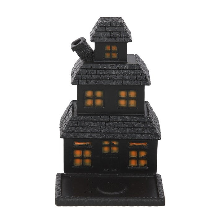 Black Haunted House Incense Cone Holder Product Code