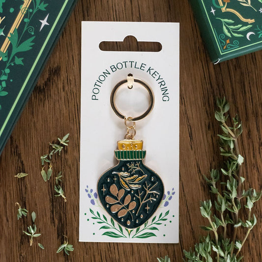 Green Witch Potion Bottle Keyring