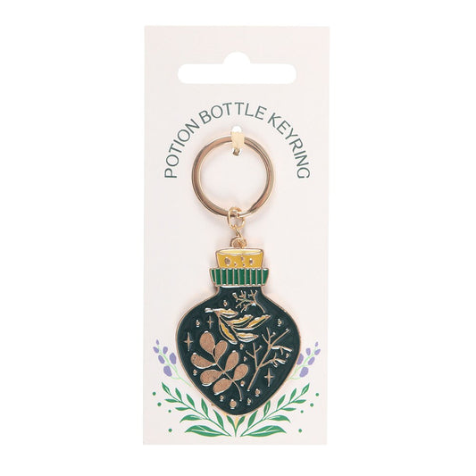Green Witch Potion Bottle Keyring