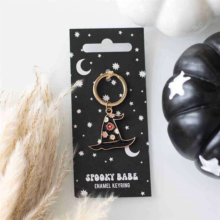 Spooky Babe Witch Hat Keyring