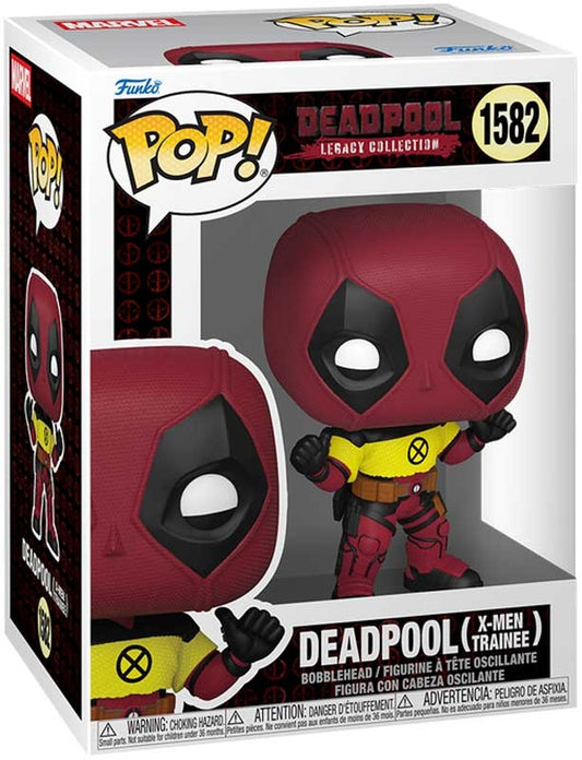 POP! Deadpool (X-Men Trainee) has arrived to sharpen his blades and wit in your Marvel lineup! This anti-hero is ready to save the day, so make POP! Deadpool (X-Men Trainee) the next addition to your Deadpool Legacy Collection. Vinyl bobblehead is approximately 3.8 in (9.7 cm) tall.