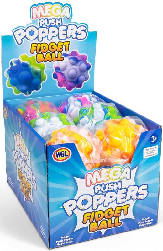 MEGA PUSH POPPERS FIDGET BALL ASSORTED